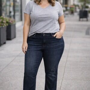 Lee Women's 20WL Dark Wash Stretch Jeans Mid-rise Straight Leg 5 Pocket 46x32